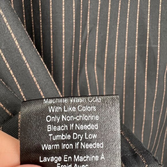 Karl Lagerfeld Striped Wool Blend Button-Up Shirt Black Size Small NWOT - Picture 9 of 10